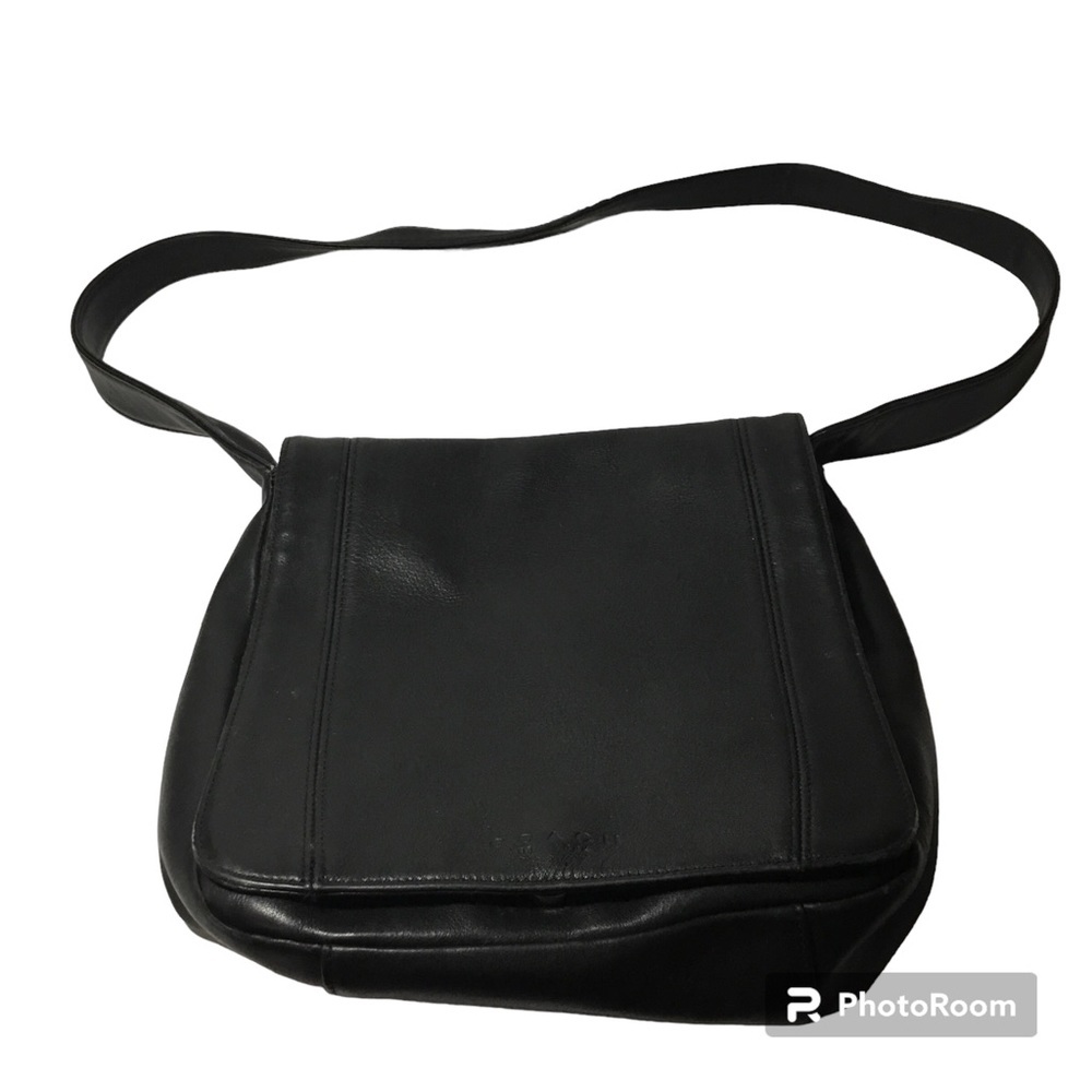 Coach Women’s Black Leather Flap Bag Purse
